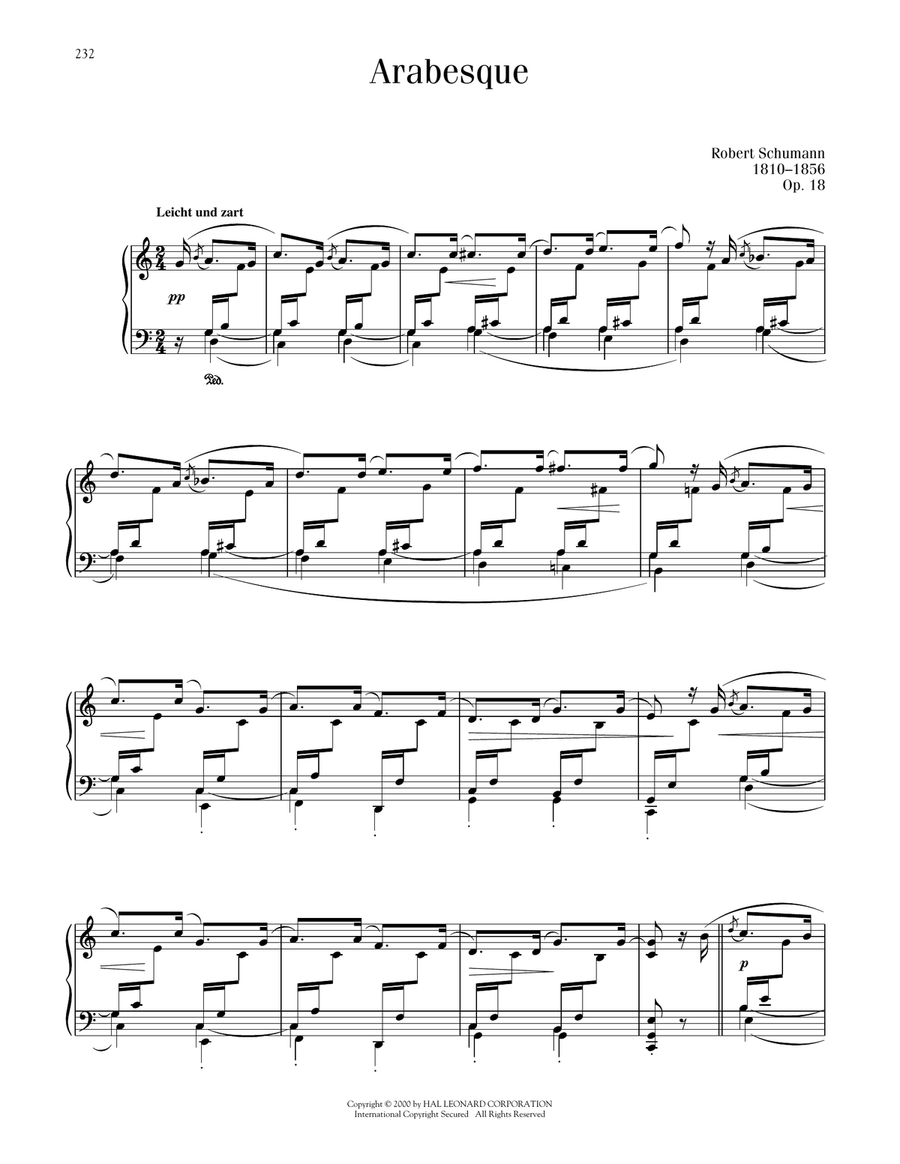 Arabesque, Op. 18 Piano Solo scores gallery preview page 1