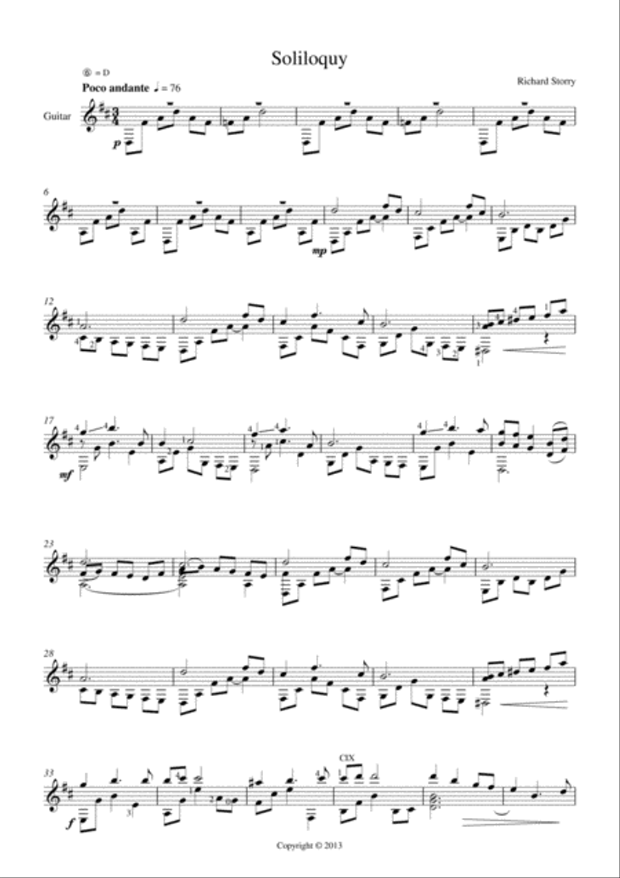 Soliloquy Guitar Solo scores gallery preview page 1