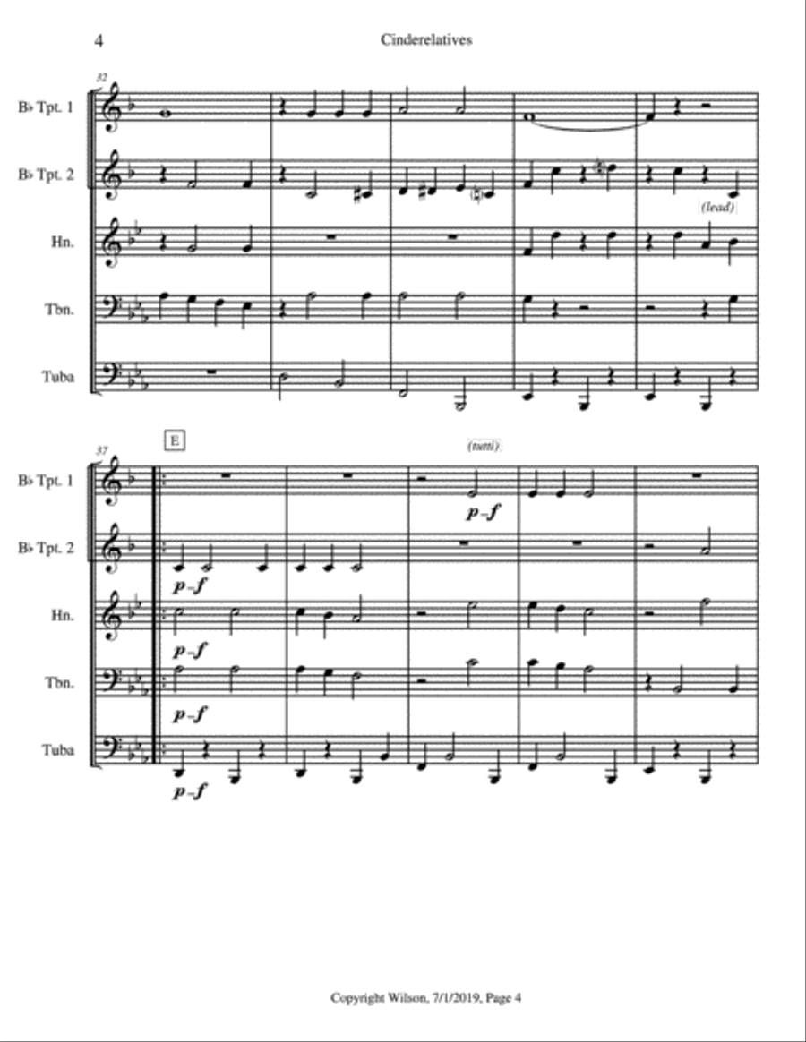 Cinderelatives Brass Quintet scores gallery preview page 5