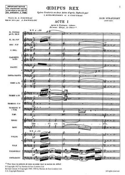 Stravinsky – Oedipus Rex and Symphony of Psalms