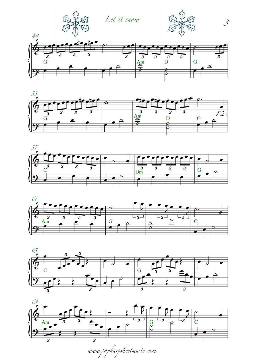 Let It Snow! Let It Snow! Let It Snow! Harp scores gallery preview page 3
