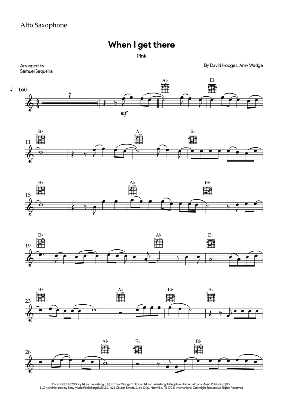 When I Get There Alto Saxophone scores gallery preview page 1
