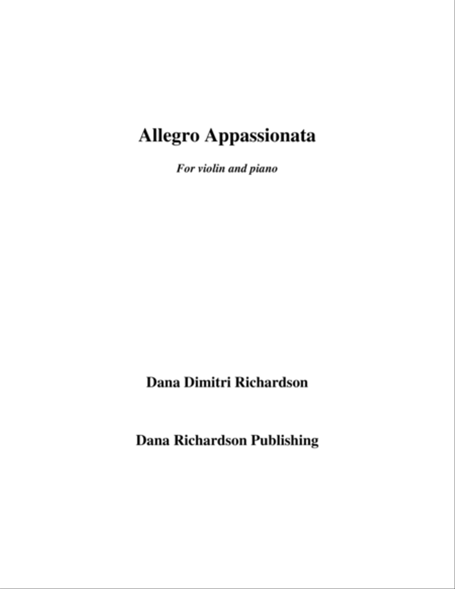Allegro Appassionato Violin Solo scores gallery preview page 1