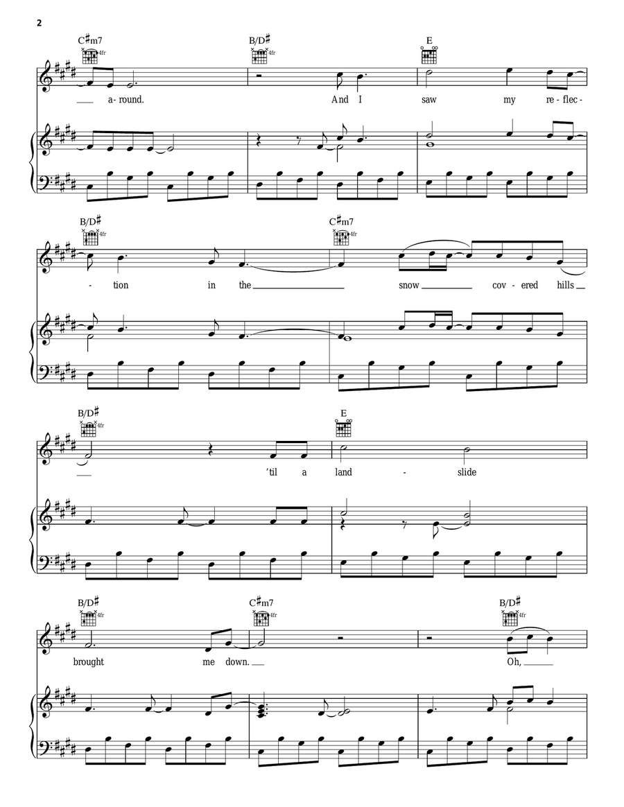 Landslide (from The Sing-Off) Piano, Vocal, Guitar scores gallery preview page 2