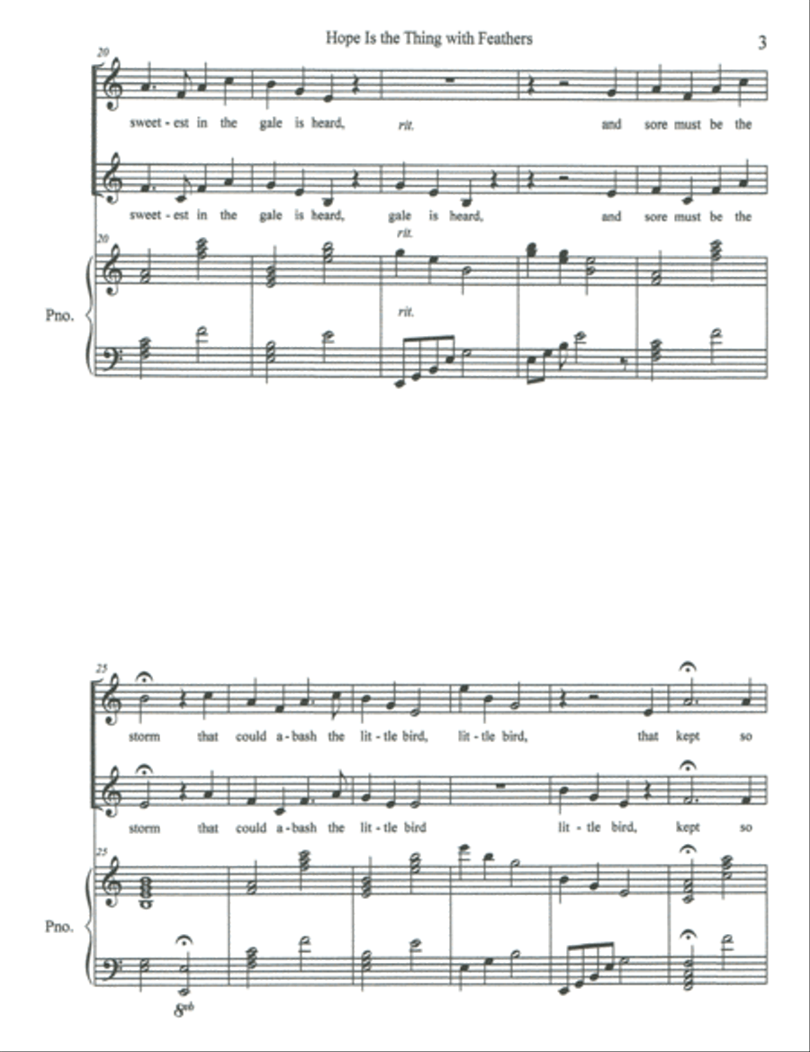 Hope Is the Thing with Feathers Vocal Duet scores gallery preview page 3