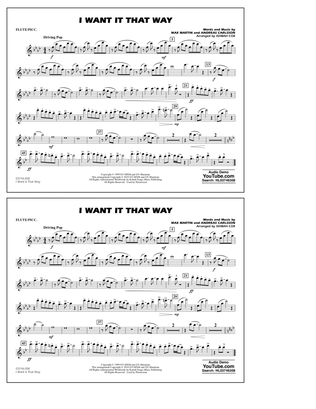 Book cover for I Want It That Way (arr. Ishbah Cox) - Flute/Piccolo