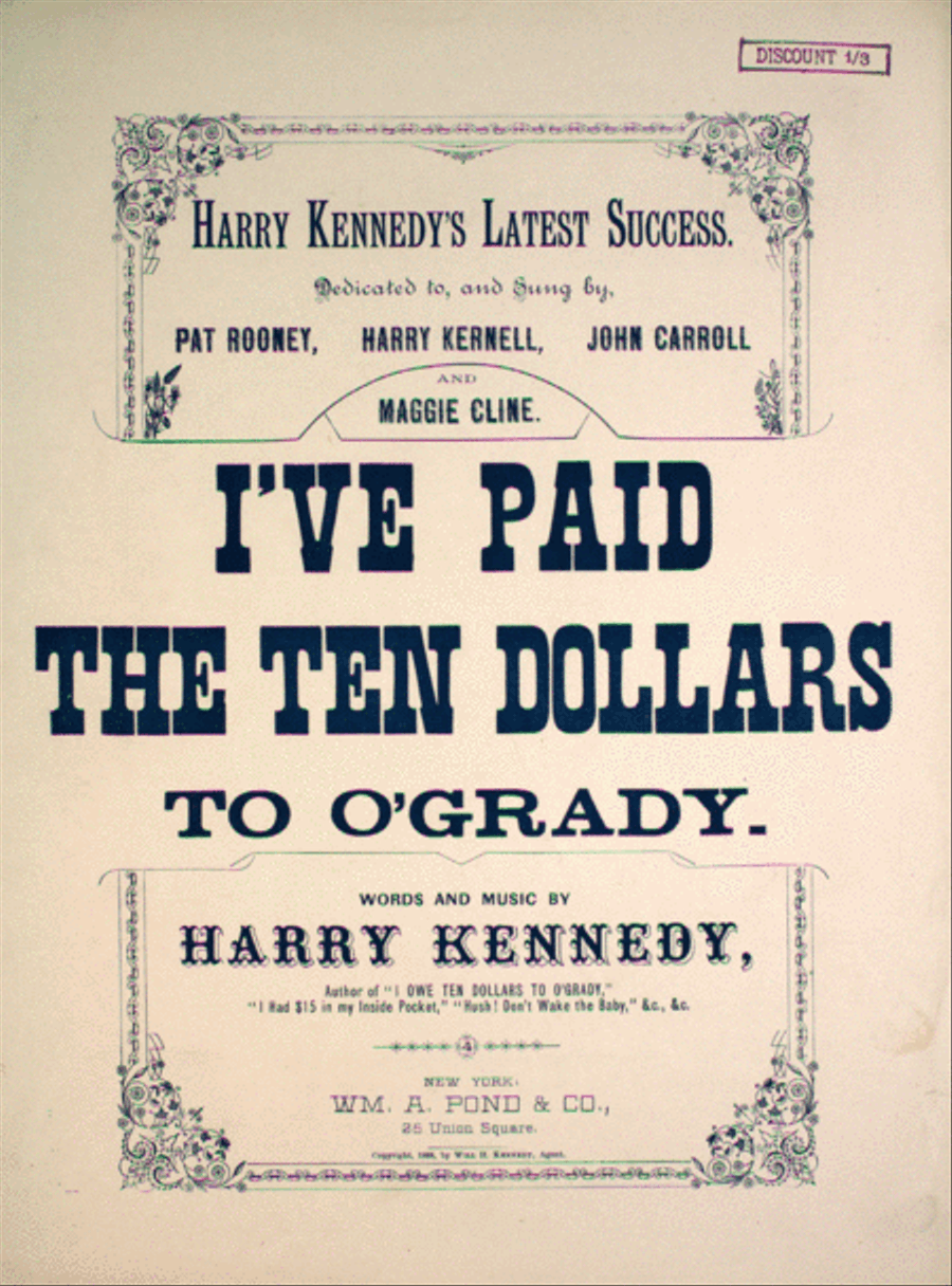 I'v Paid The Ten Dollars To O'Grady Voice scores gallery preview page 1