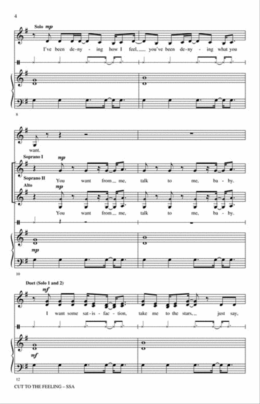 Cut to the Feeling Cut to the Feeling SSA scores gallery preview page 3