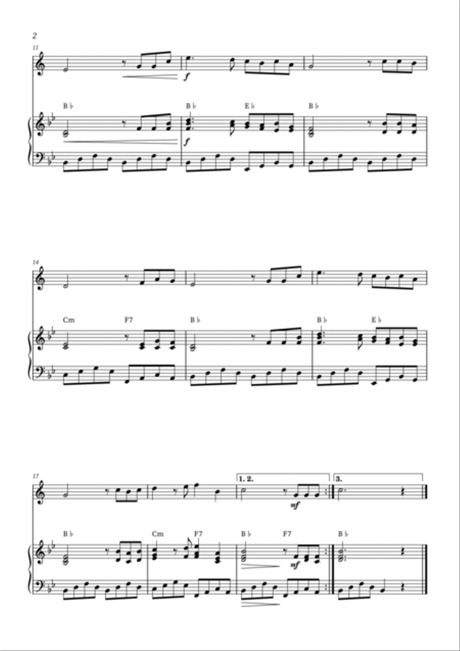 How Great Thou Art - Clarinet with piano accompaniment (+CHORDS) B-Flat Clarinet scores gallery preview page 2