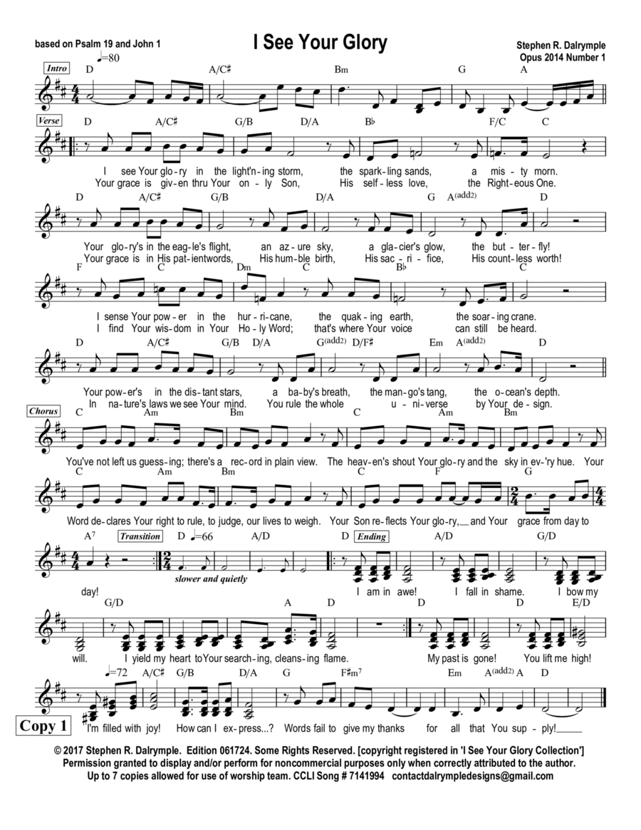 I See Your Glory Voice scores gallery preview page 1