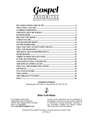 Gospel Favorites Volume 1 Choral Book