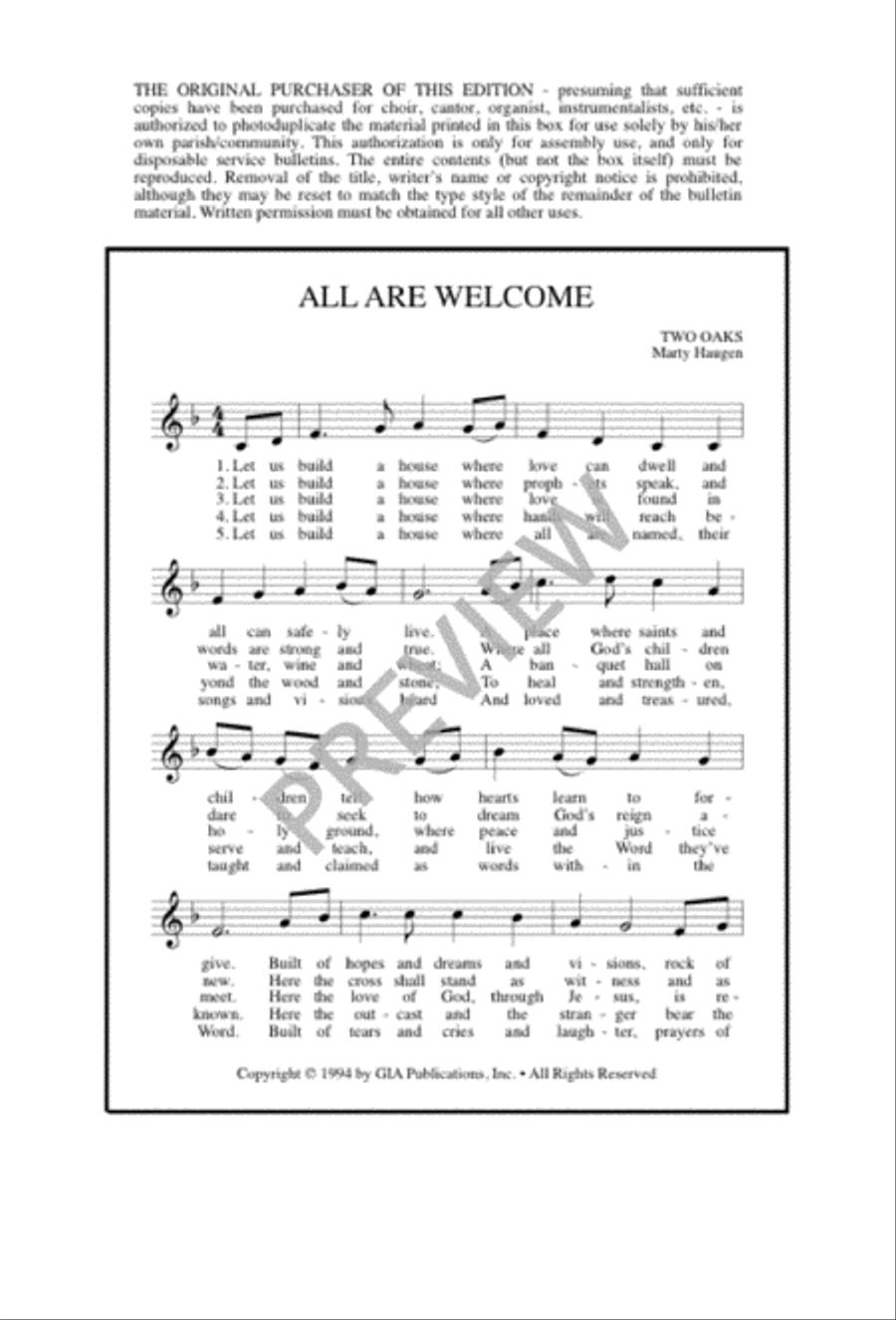 All Are Welcome 4-Part scores gallery preview page 18