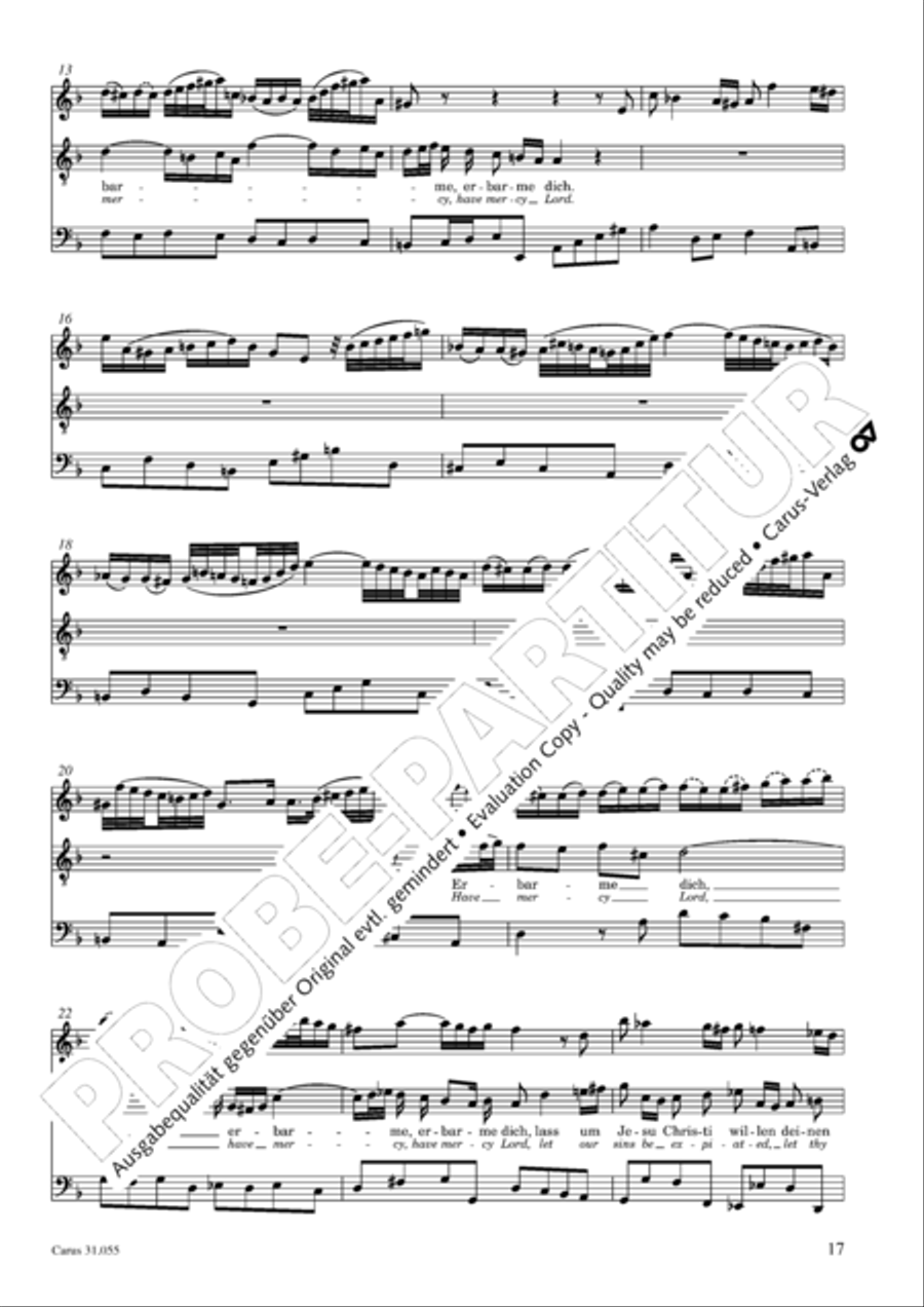 A feeble soul, a slave of sin (Ich armer Mensch, ich Sundenknecht) 4-Part scores gallery preview page 17