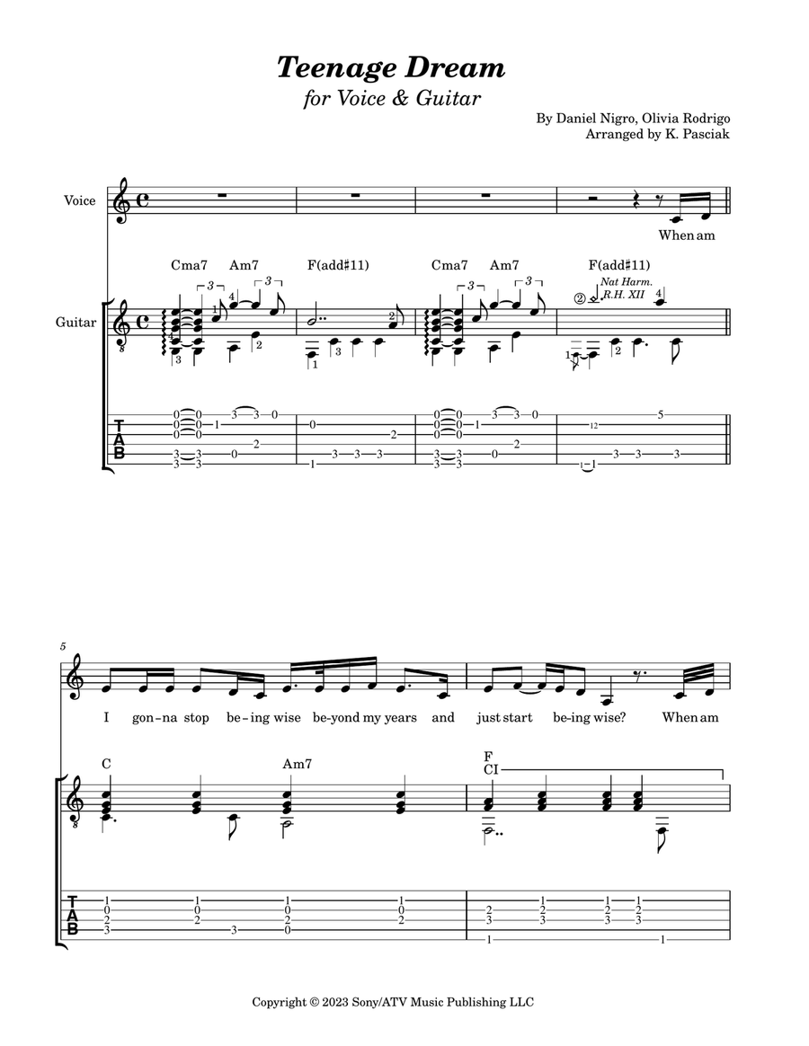 Teenage Dream Teenage Dream Acoustic Guitar scores gallery preview page 3