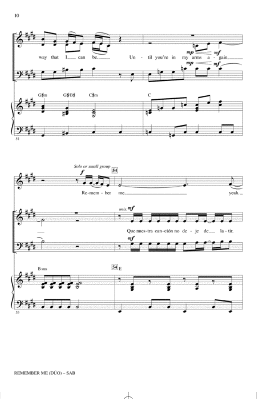 Remember Me (Duo) (from Coco) (arr. Audrey Snyder) 3-Part scores gallery preview page 9