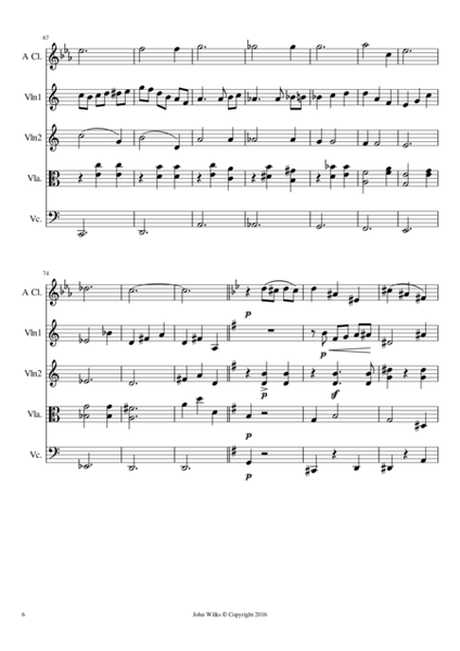 Reminiscence Waltz - Clarinet quintet image number null