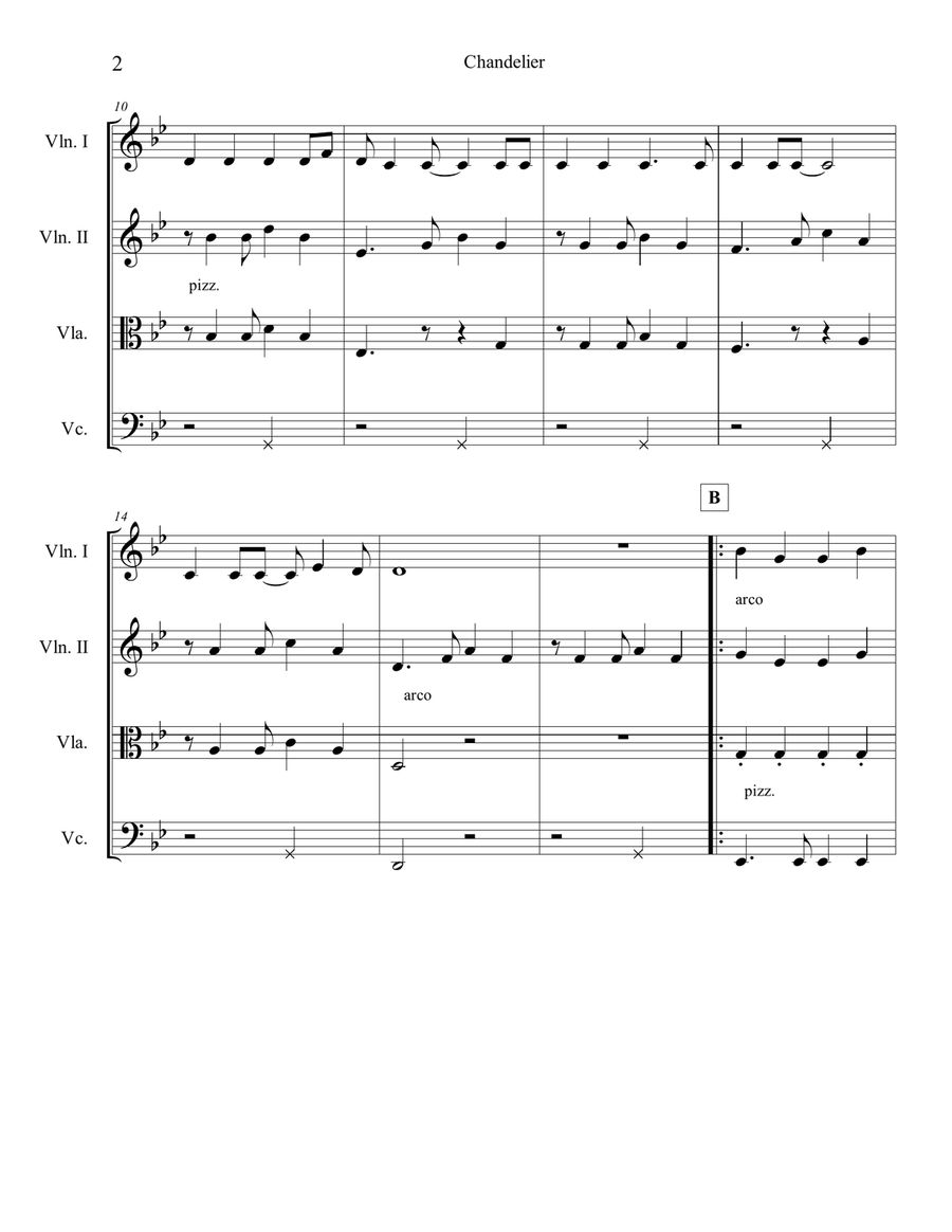 Chandelier Chandelier String Quartet scores gallery preview page 3