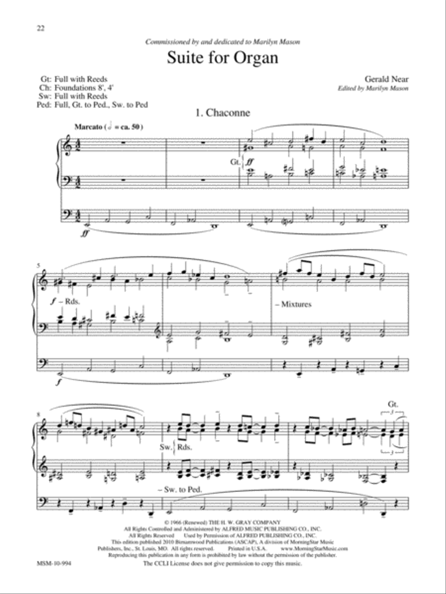 Marilyn Mason Music Library, Volume 5 Organ scores gallery preview page 9