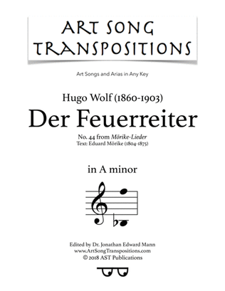Book cover for WOLF: Der Feuerreiter (transposed to A minor)