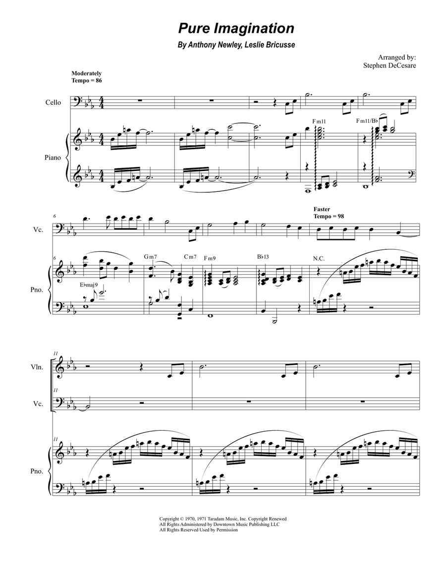 Pure Imagination Piano Trio scores gallery preview page 1