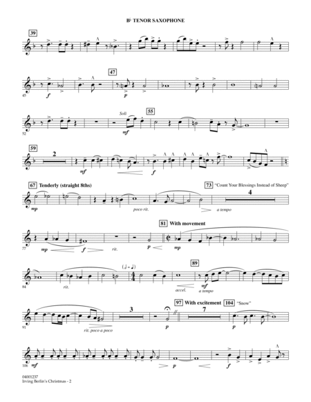 Irving Berlin's Christmas (Medley) - Bb Tenor Saxophone