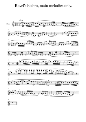 Book cover for Ravel's Bolero, main melodies.