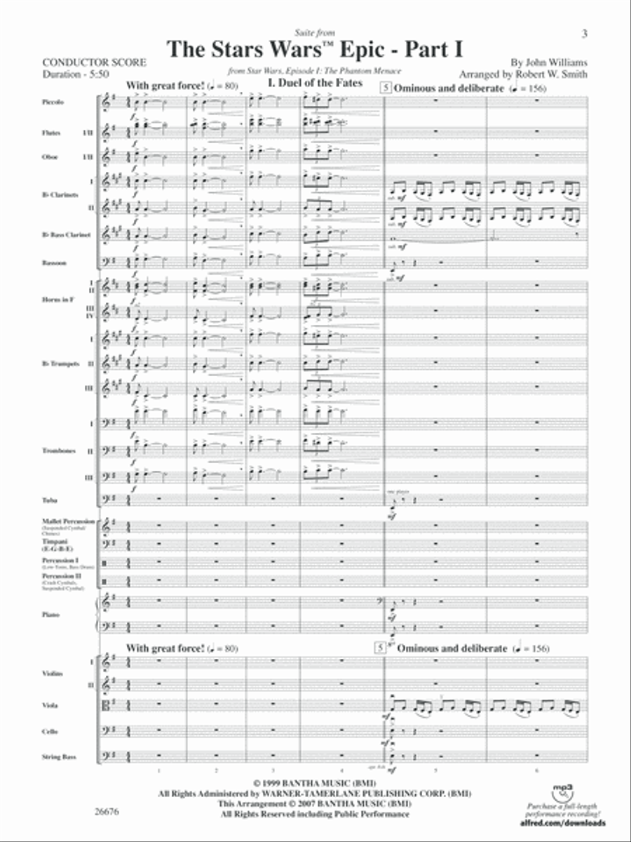 Suite from the Star Wars Epic -- Part I: Score Full Orchestra scores gallery preview page 3