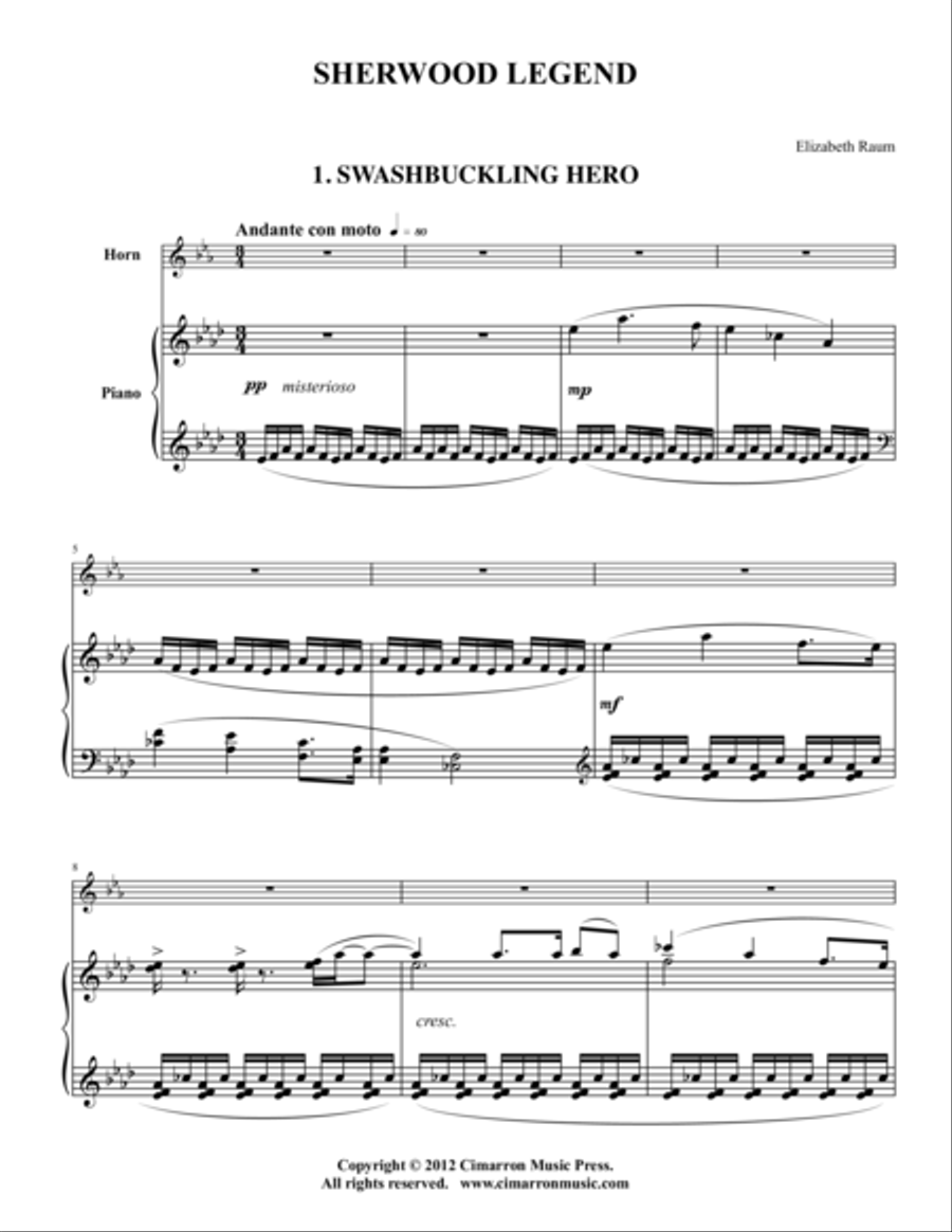 Sherwood Legend Piano Accompaniment scores gallery preview page 1