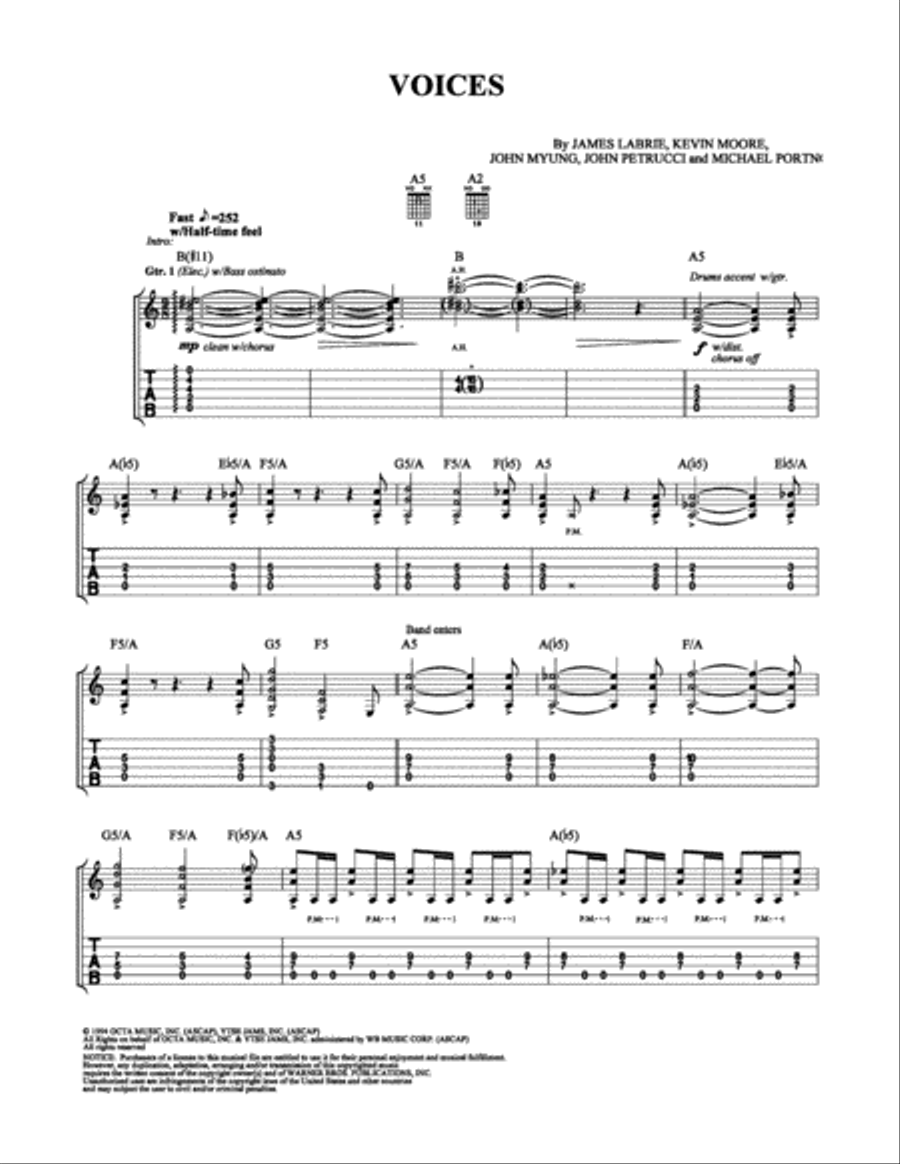 Voices Electric Guitar scores gallery preview page 1