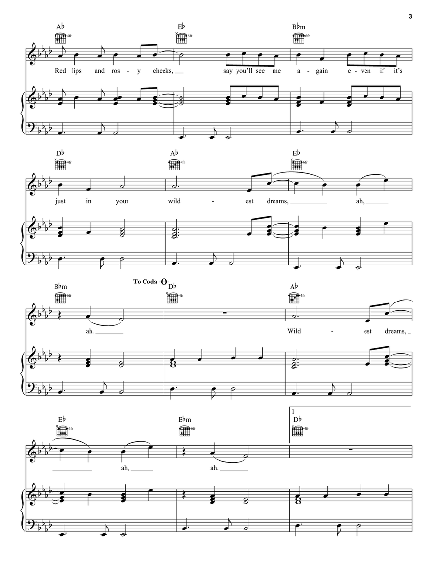 Wildest Dreams Wildest Dreams Acoustic Guitar scores gallery preview page 3
