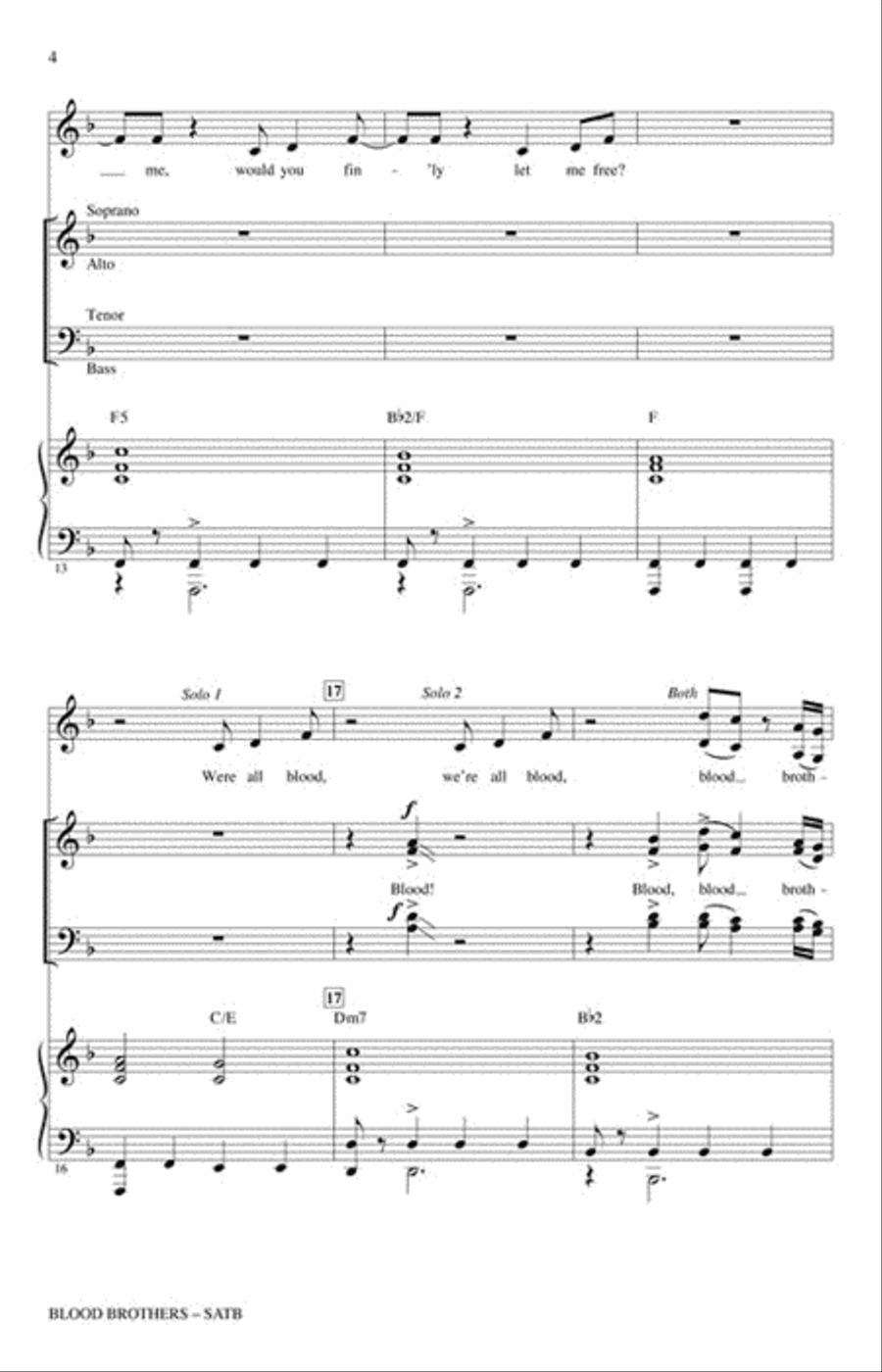 Blood Brothers 4-Part scores gallery preview page 3