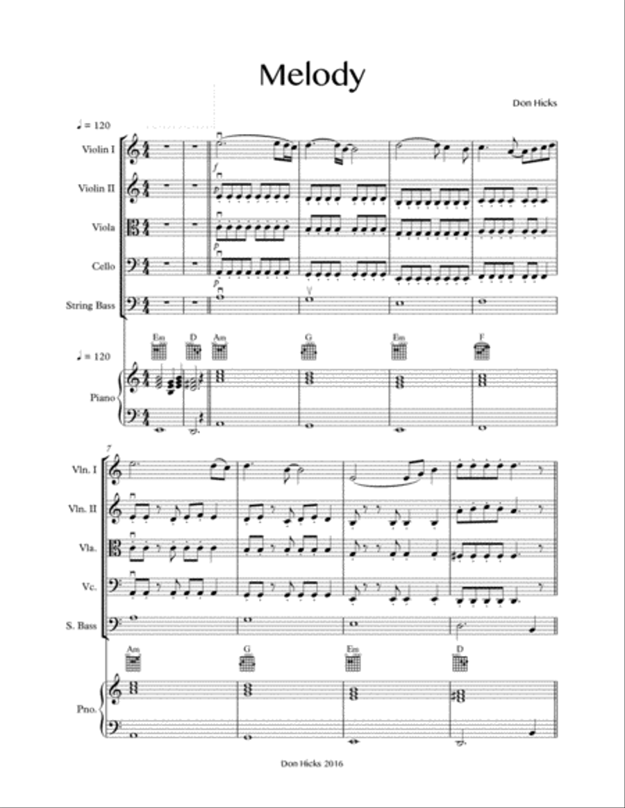 Melody (for String Orchestra) Full Orchestra scores gallery preview page 2