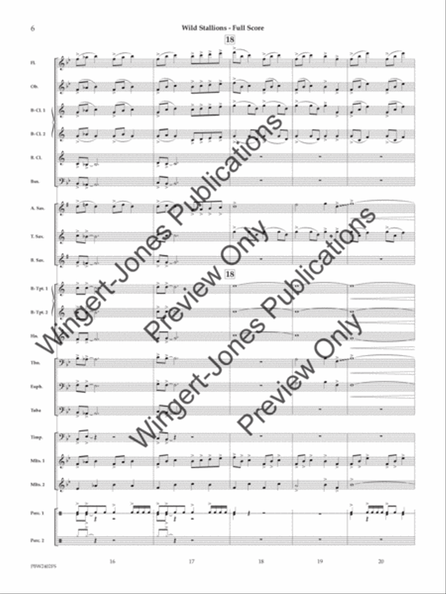 Wild Stallions (Score) Concert Band scores gallery preview page 7