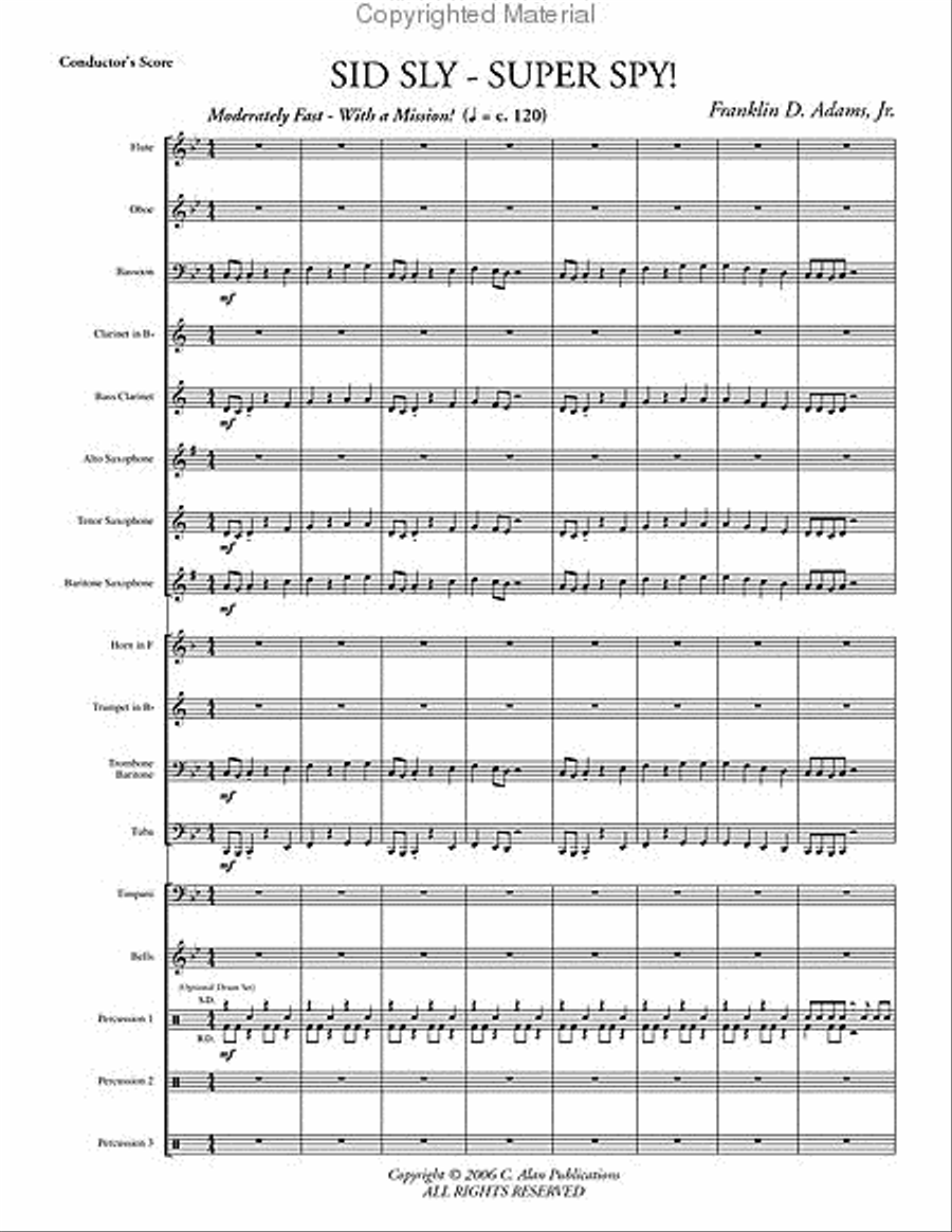 Sid Sly - Super Spy! Sid Sly - Super Spy! Concert Band scores gallery preview page 2