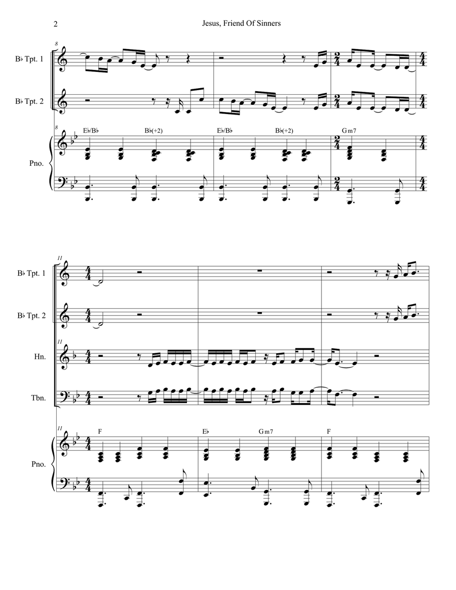 Jesus, Friend Of Sinners Brass Quartet scores gallery preview page 2