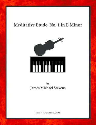 Book cover for Meditative Etude, No. 1 in E Minor - Violin & Piano