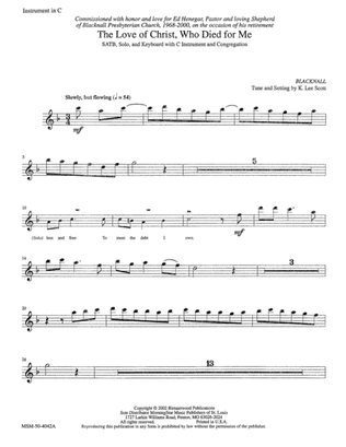 The Love of Christ, Who Died for Me (Downloadable C Instrument Part)