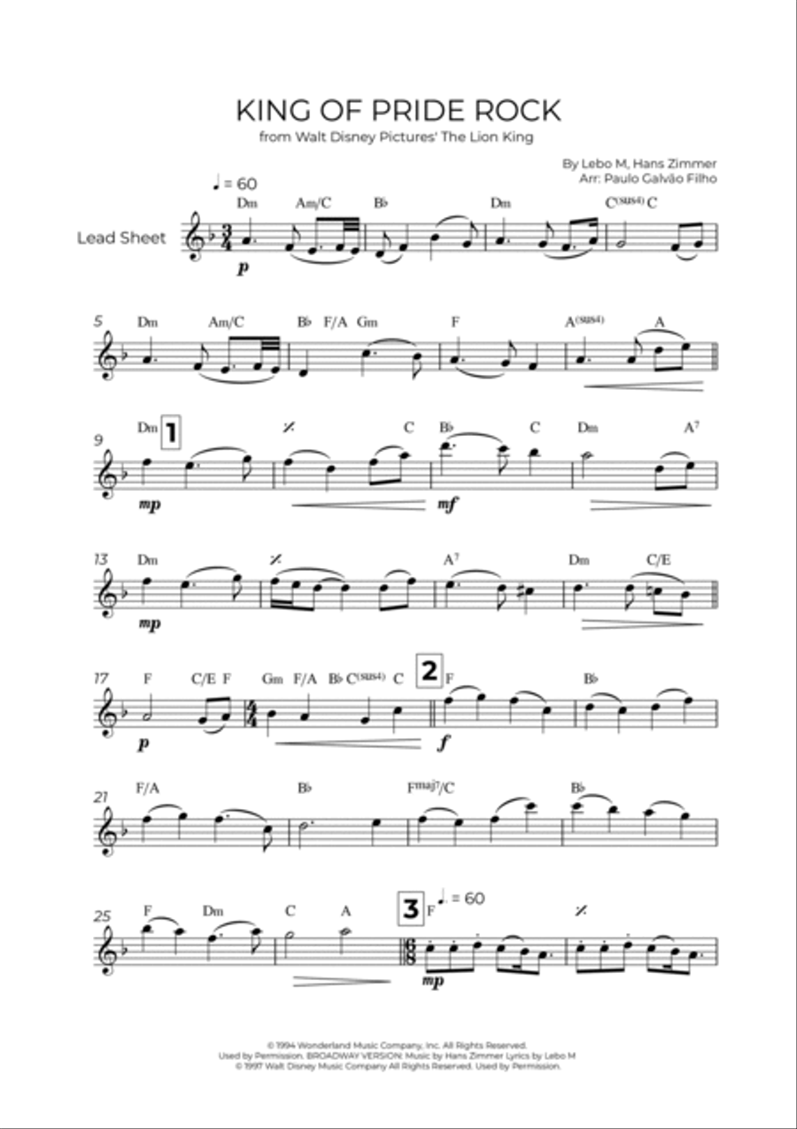 King Of Pride Rock Easy Piano scores gallery preview page 2