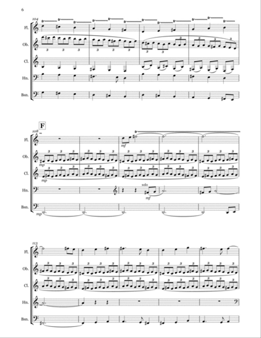 Introduction & Fantasia Woodwind Quintet scores gallery preview page 6