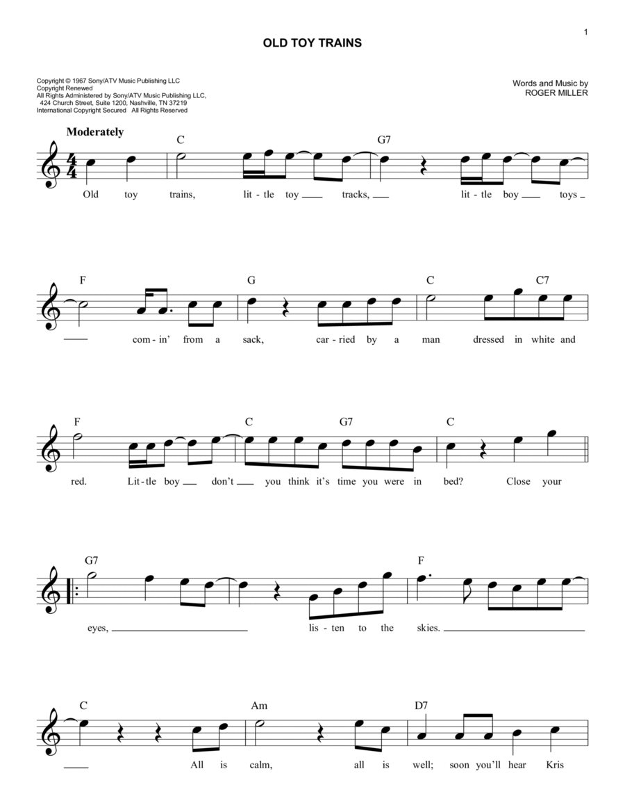 Old Toy Trains Old Toy Trains Piano scores gallery preview page 1