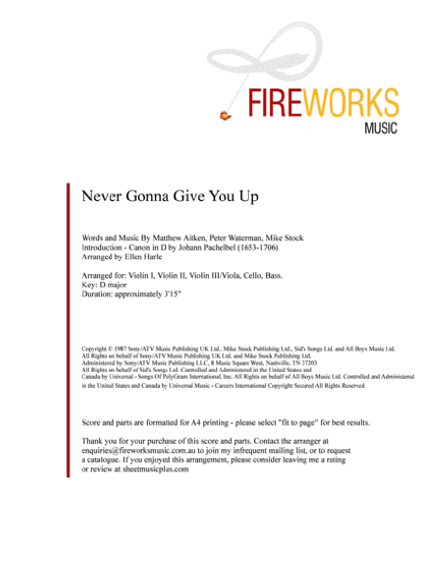Never Gonna Give You Up String Orchestra scores gallery preview page 2