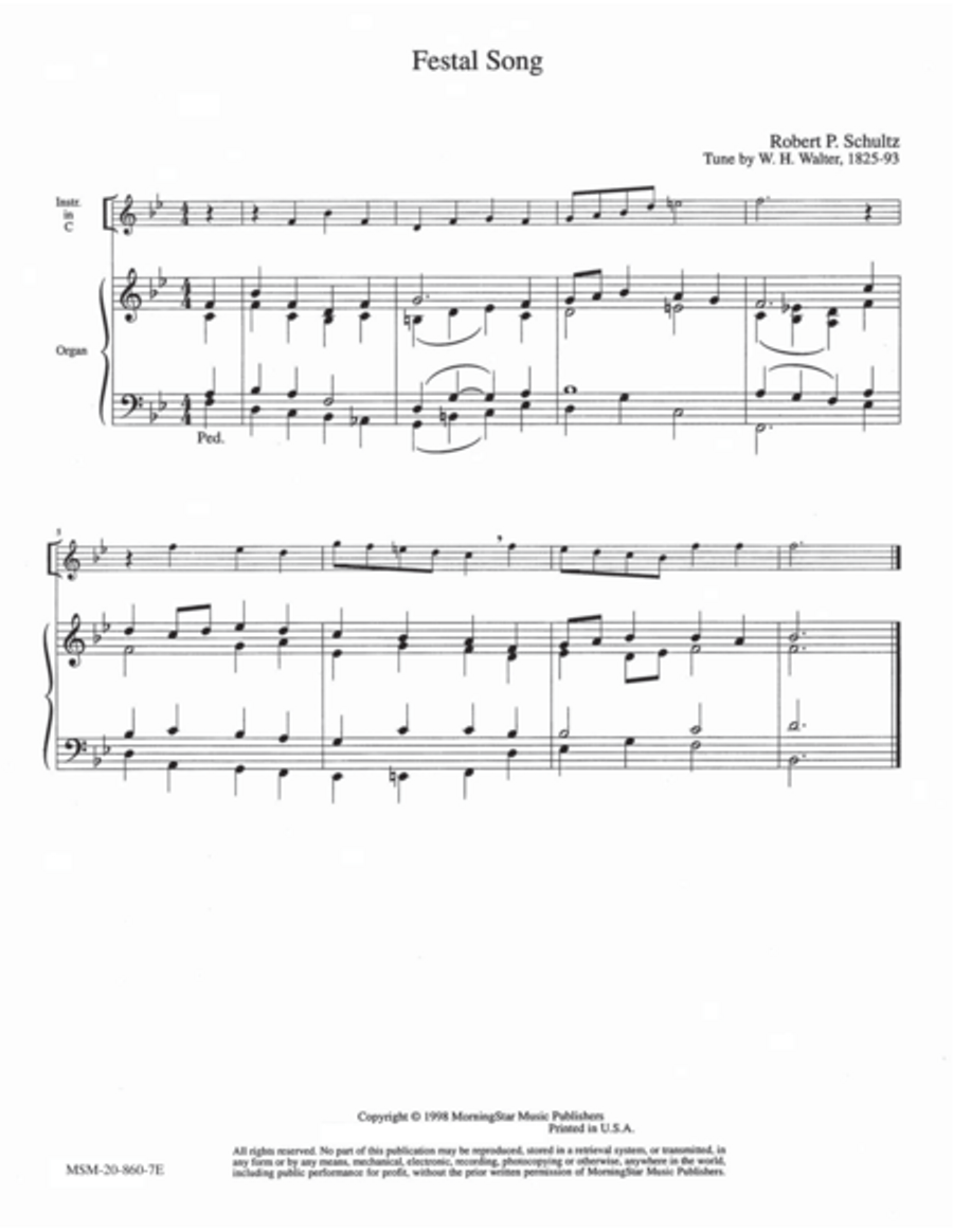 Festal Song Festal Song Organ scores gallery preview page 1