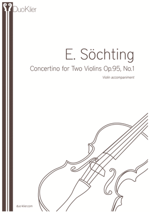 Book cover for Sochting - Concertino No 1 for 2 violins, violin accompaniment