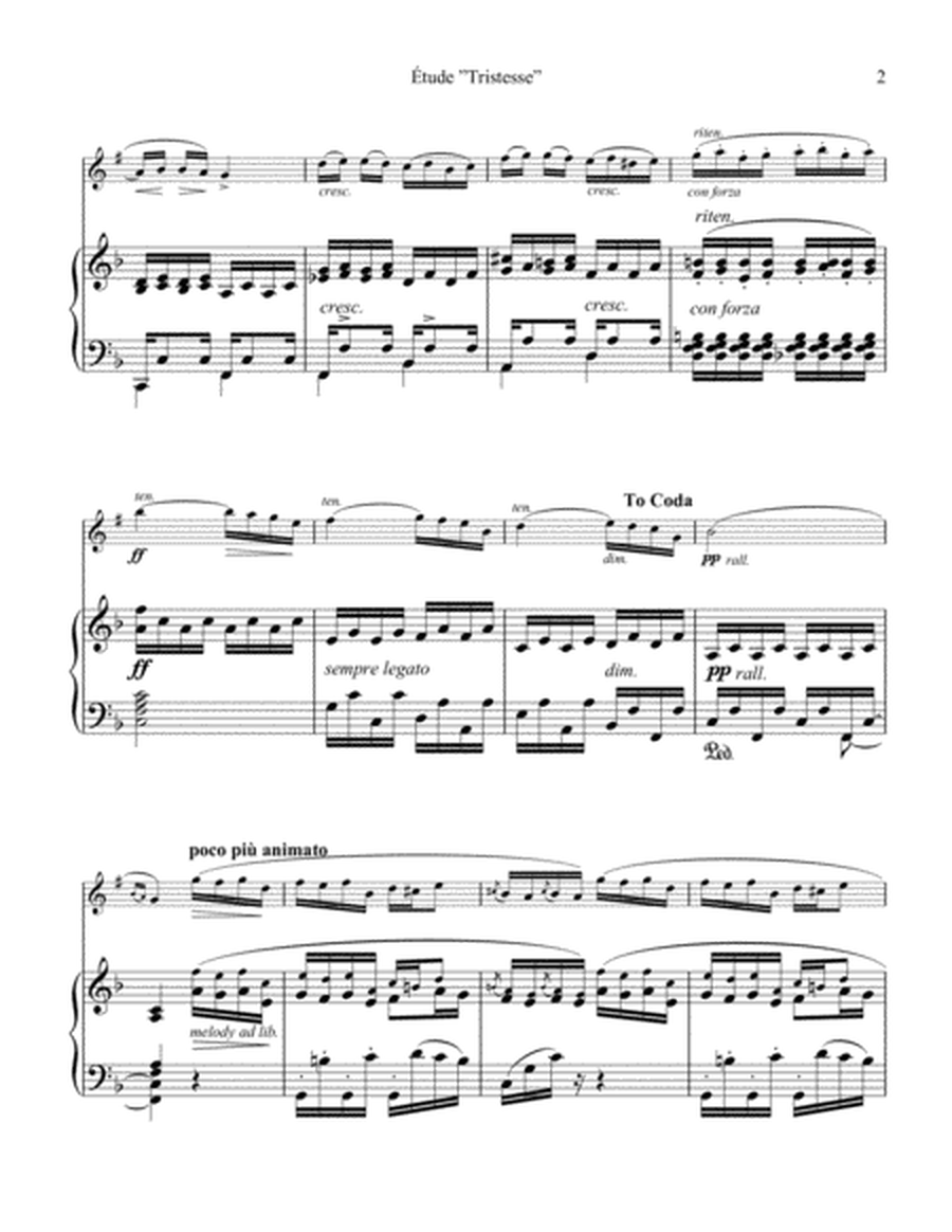 Étude (Study) "Tristesse" Op 10 No. 3 (abridged) for clarinet and piano image number null