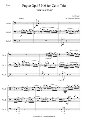 Fugue Op.47 N.6 for Cello Trio