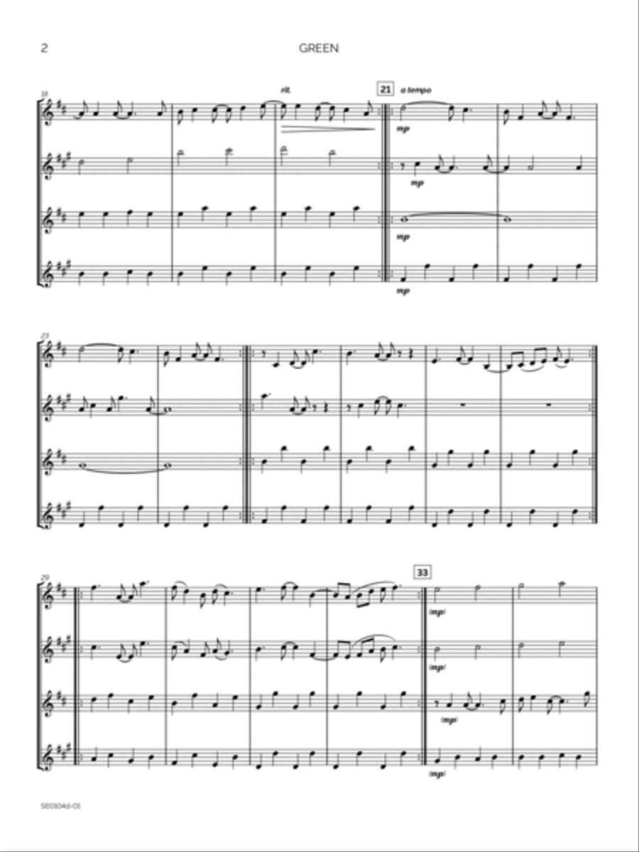 Green Saxophone Quartet scores gallery preview page 5