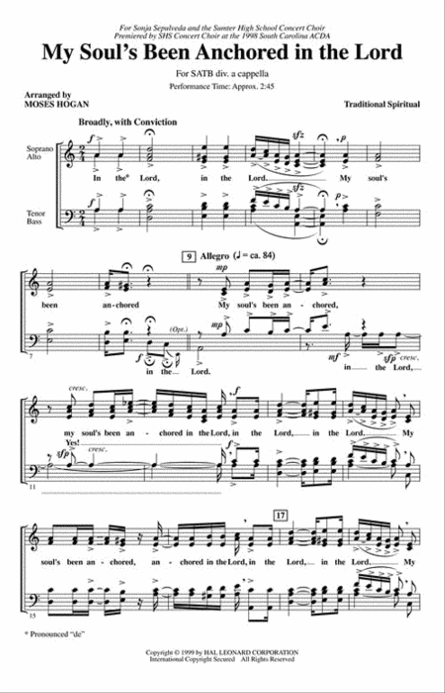 My Soul's Been Anchored in the Lord Divisi scores gallery preview page 2