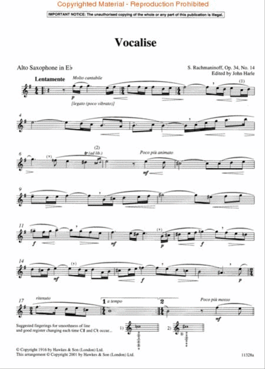 Vocalise Op. 34, No. 14