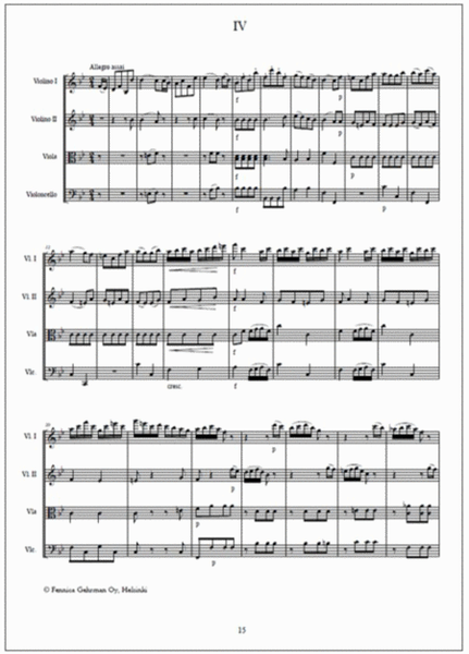 String quartet no. 1 - Score & parts