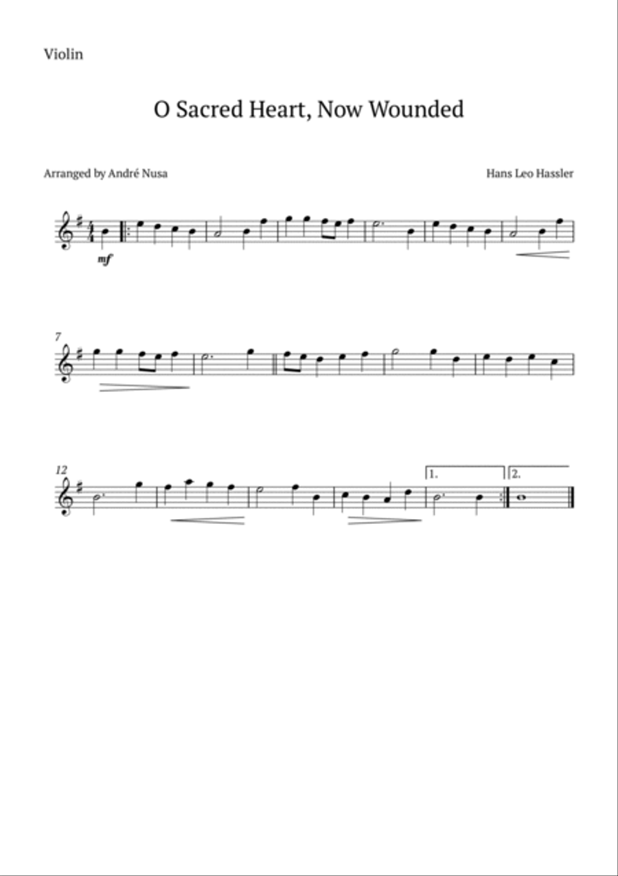 O Sacred Heart, Now Wounded String Duet scores gallery preview page 2
